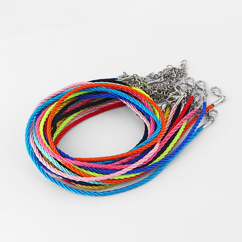 10Pcs Fashion Mixed Colorful Braid Nylon Cord Necklace With Lobster