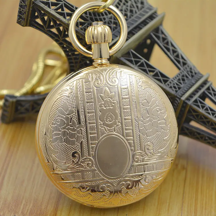 Antique Pure Copper Cover Vintage Style Wind Up Mens Mechanical Pocket font b Watch b font