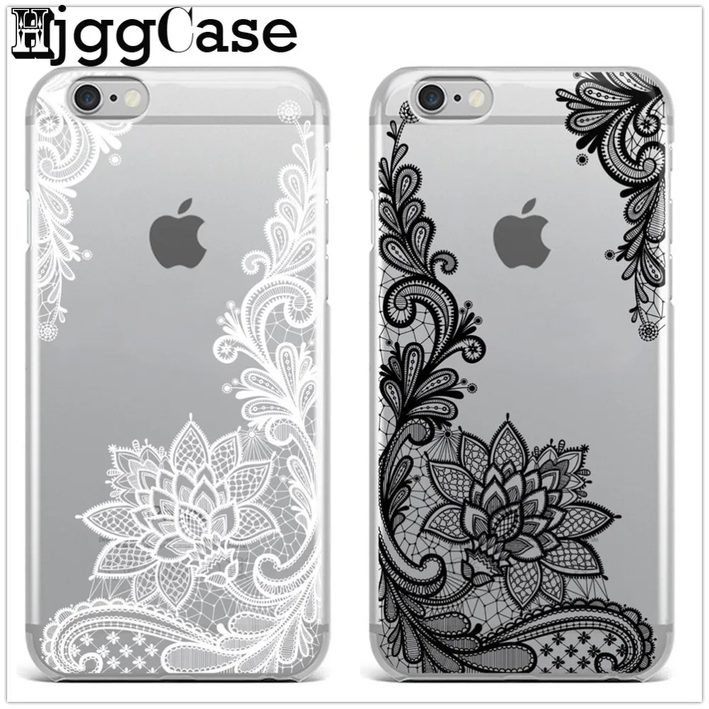 

latest luxury Black white red Lace flower soft Silicon Phone Case for iPhone 6 5 5S SE 6S 6Plus 6SPlus 7Plus 8 8Plus X