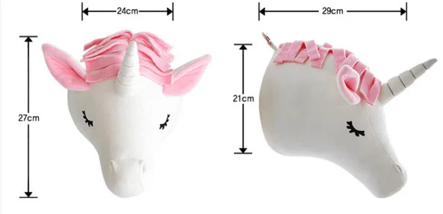 Детская комната Шерсть Войлок голова животного охрана окружающей среды настенные украшения настенные Висячие - Цвет: Unicorn