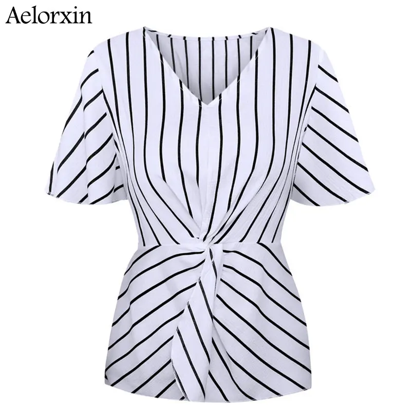 Blusas mujer de moda 2019 Свободный Тонкий v образный вырез рукав летучая мышь плюс размер