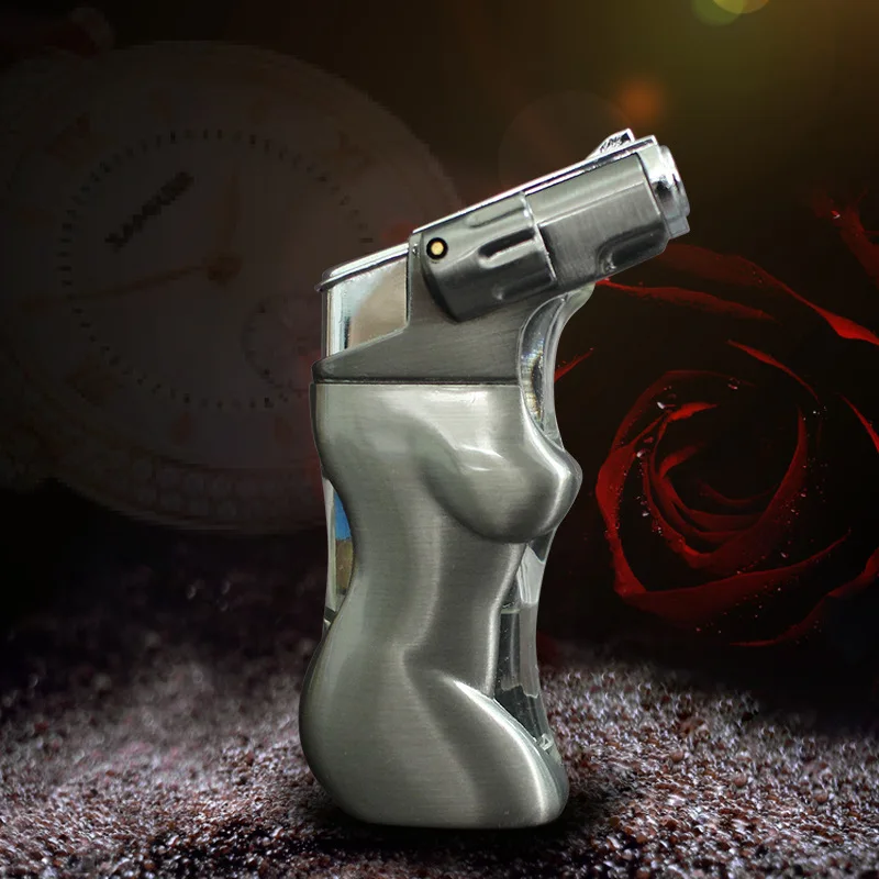 

LED Body Torch Lighter Windproof Turbo Pipe Cigar Lighter Jet 1300 C Spray Gun Butane Lighter No Gas
