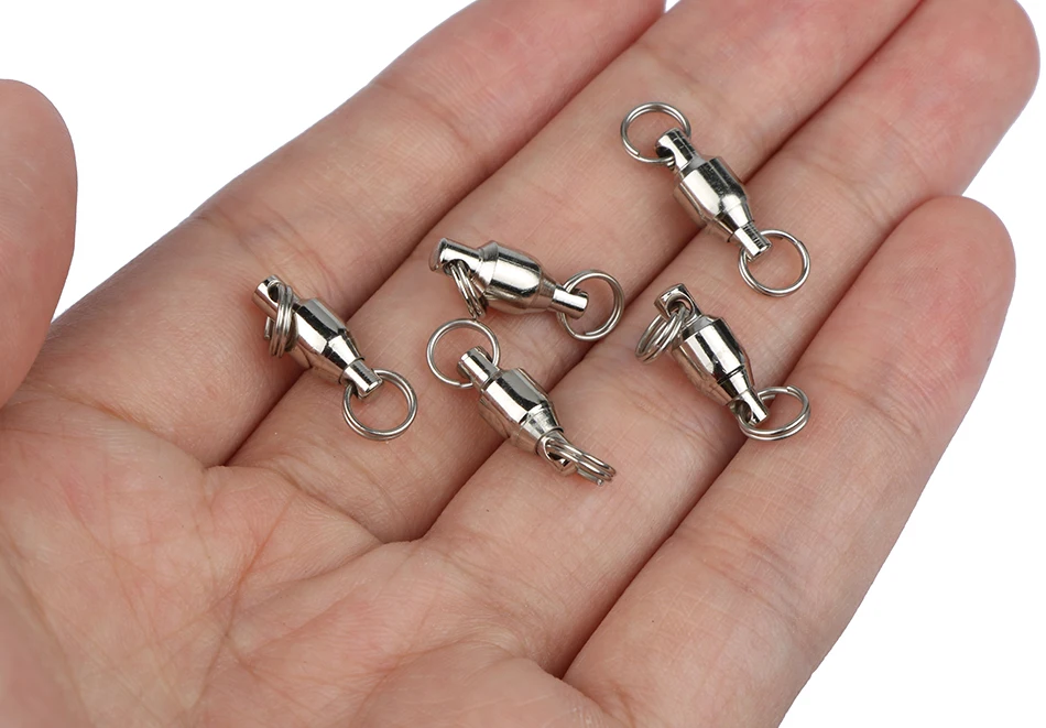 Giros de Pesca Rolamento de Esferas com Anel Ganchos de Pesca Tudo para Acessórios de Pesca Goture Lote Giratória Sólido Aço Inoxidável 200 Pçs - 12 Giratória Rolamento de Esferas com Anel Sólido