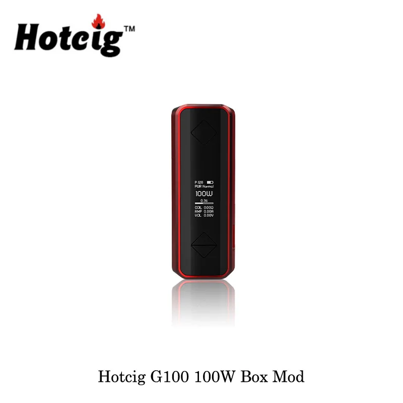 Najtaniej Elektroniczne papierosy Hotcig G100 100W TC box Mod zasilany pojedynczą baterią 18650 20700 21700 vape parownik VS Hotcig RSQ Mod