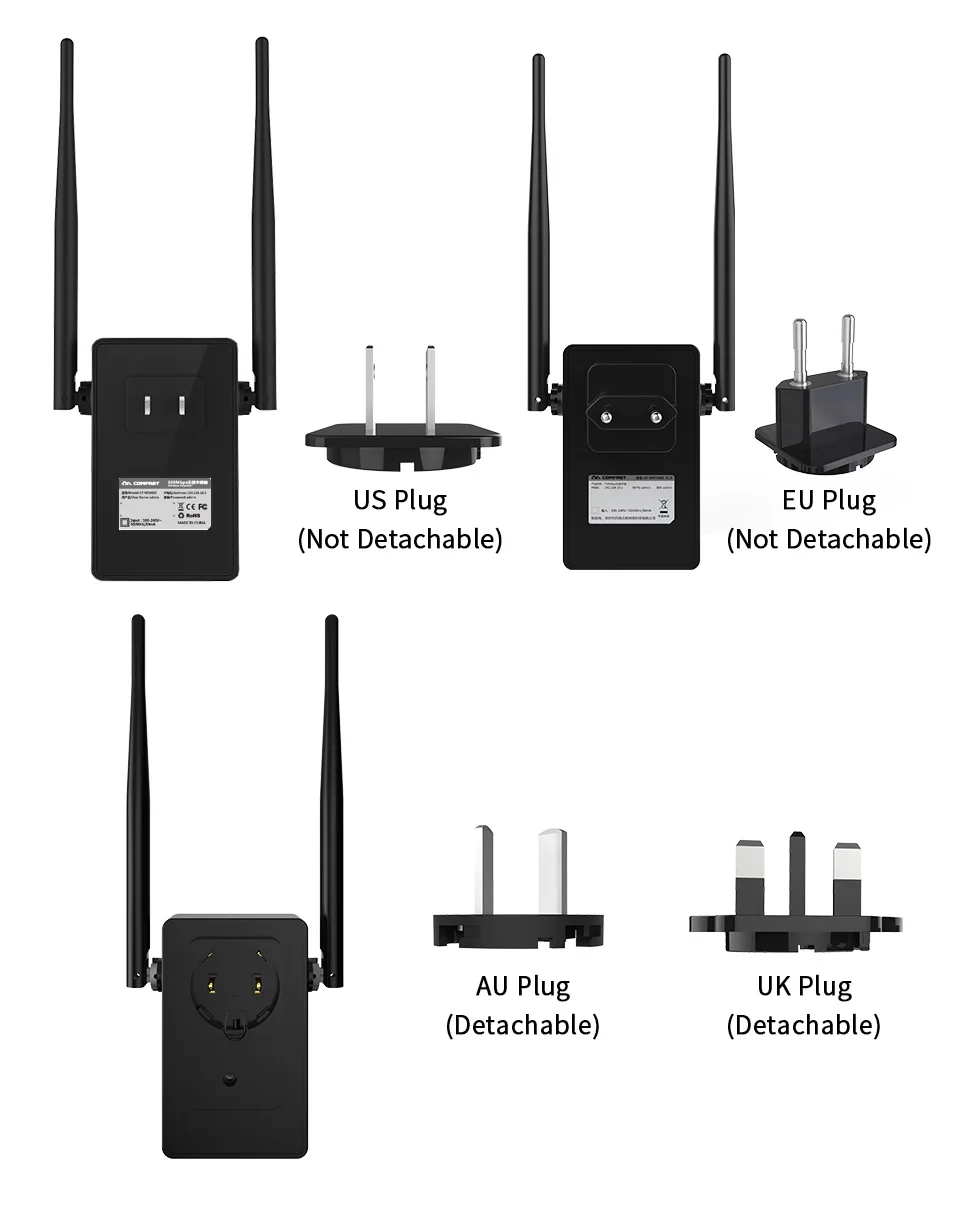 802.11b/g/n/ac беспроводной Wifi ретранслятор 150-750 Мбит/с мини Repetidor Wifi усилитель сигнала 2,4G+ 5,8G Wi fi удлинитель 2* 5dBi антенна