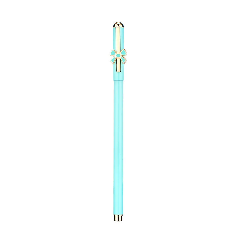 Милая металлическая гелевая ручка для девочек, Письменная ручка 0,5 мм, черная ручка для воды, Офисная обучающая письменная ручка, школьные канцелярские принадлежности - Цвет: Светло-зеленый