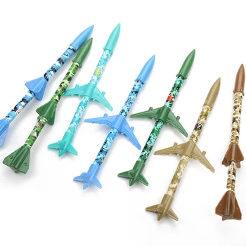 

4pcs/Lot Kids Toy Personalized Writing Pens Creative Aircraft Missile Gel Pens 0.38mm Black Ink Pens School Supplies