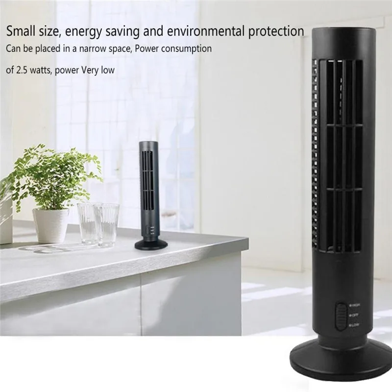 Портативный Настольный охлаждающий вентилятор очиститель мини USB Leafless Tower вентилятор ультра-тихий сильный ветер 2 скорости для домашнего компьютера офиса