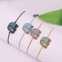 10 шт микро pave кубического циркония слон макраме Регулируемая цепочка-браслет ювелирные изделия подарок