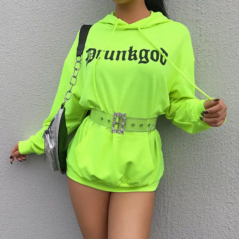 Neon green womens hoodie Clearance
