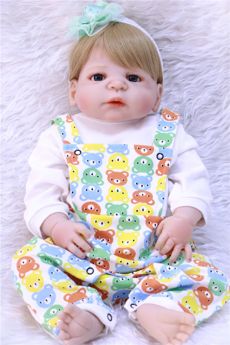 

55cm bebe rebon Full Body Silicone Reborn Baby Doll Toys Newborn Girl Baby Doll Christmas Gift Birthday Gift Bathe Toy