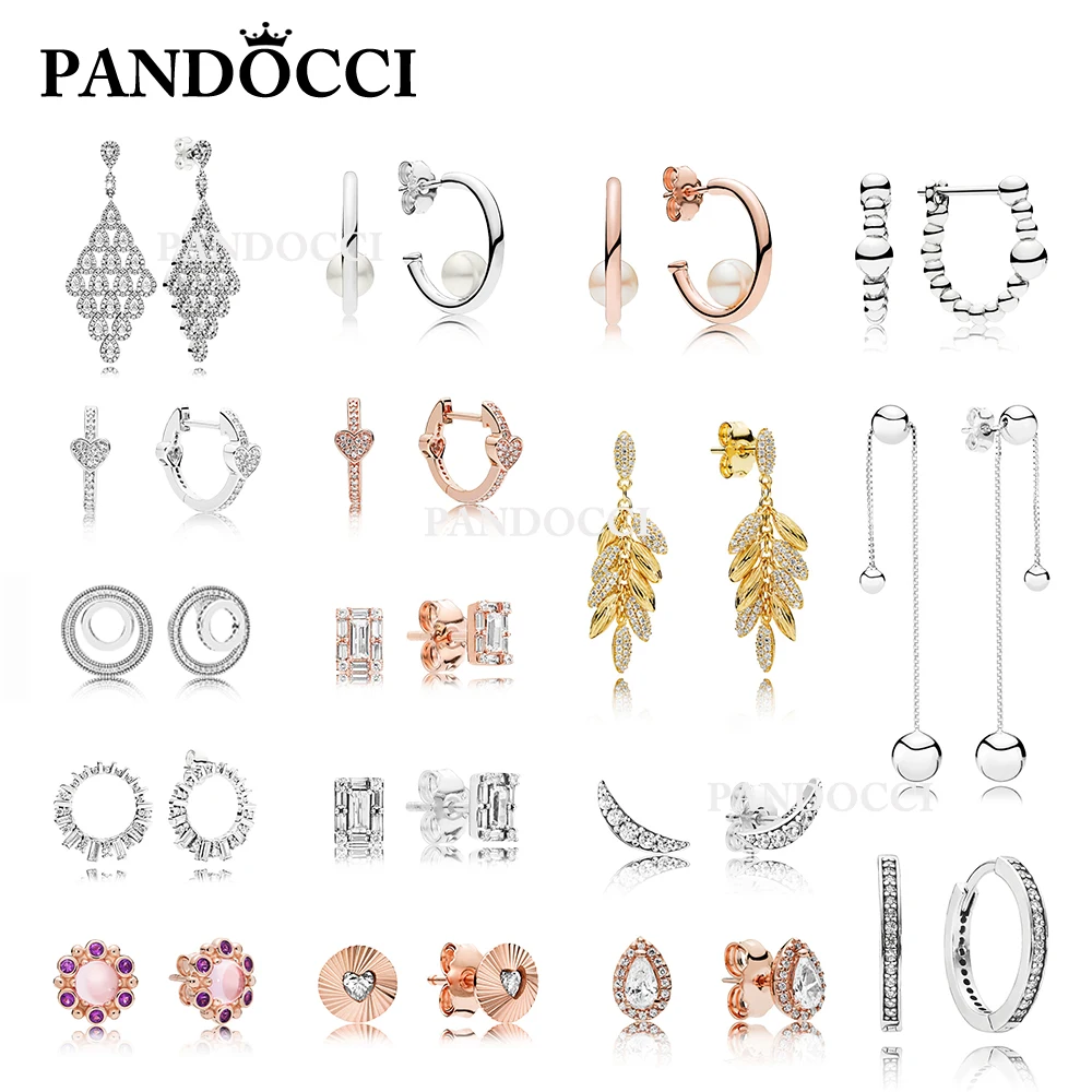 

PANDOCCI 100% 925 Sterling Silver GRAINS HEART Pearls Luminous Ice Glacial String of Beads EARRINGS Cascading Glamour Earring
