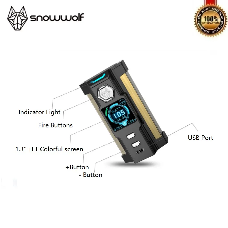 100% Оригинальные сигелеи Snowwolf VFeng 230 W мод Большой OLED дисплей со светодиодной