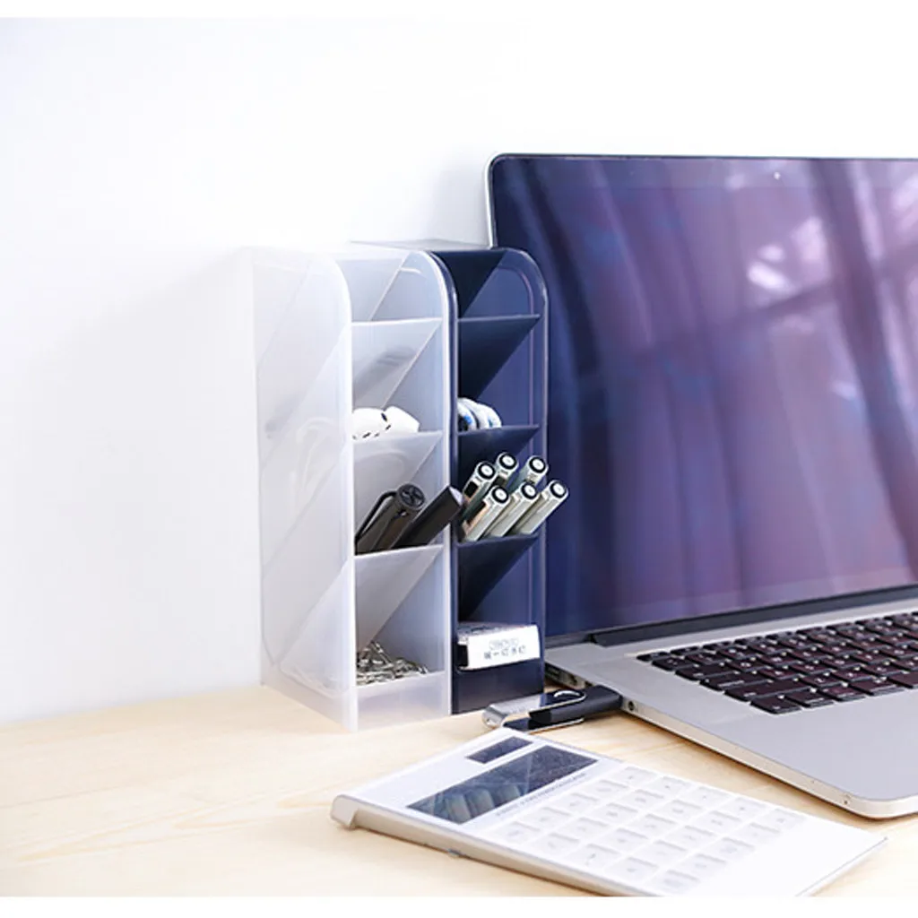 

New Multifunction Four Grid Candy-colored Desktop Debris Storage Organizer Box For Office Stationery Pen Socks Make Up Toolsk 15