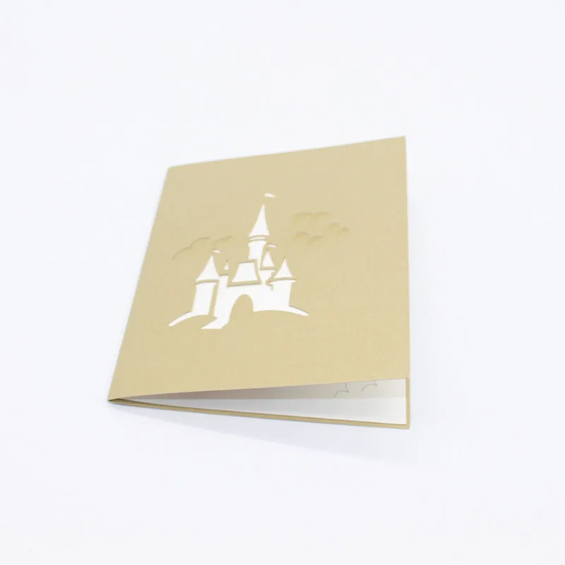  3D Laser Cut Handmade Cartoon Knight Castle Paper Invitation Greeting Cards PostCard Children Kids  - 32792065983