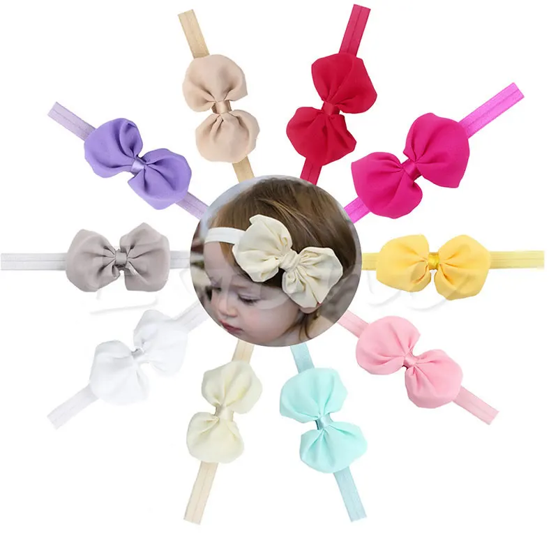 10Pcs Kids Girl Baby Chiffon Toddler Flower Bow Headband Cute Hair Band Headwear
