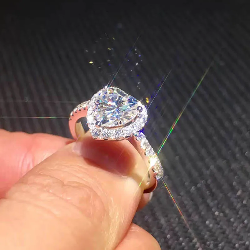 18 K 750Au золото Moissanite кольцо, обручальное кольцо, D цвет с национальным сертификатом MO-04