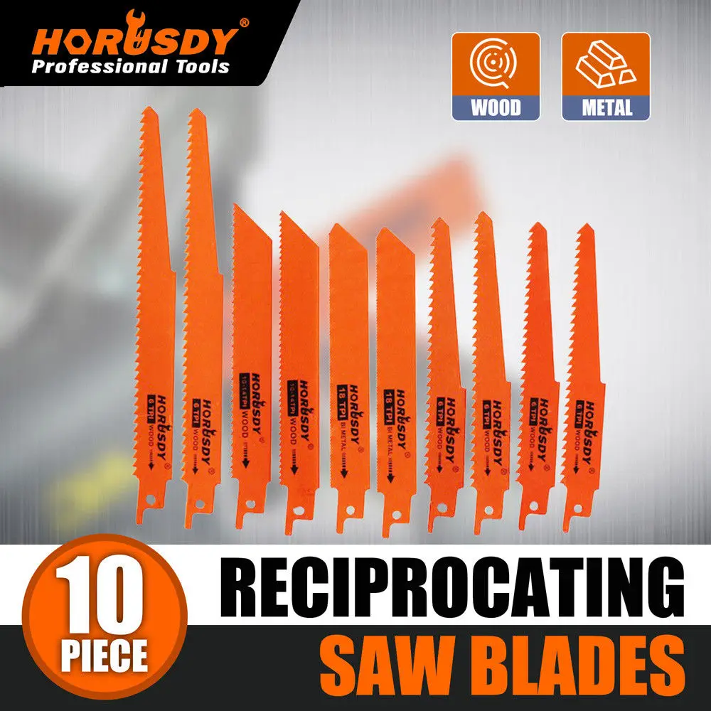 HORUSDY 10Pcs Reciprocating Saw Blades Set Electric Saw zall Hackzall