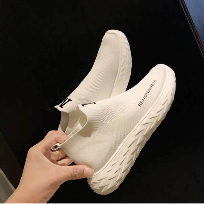 Women Chunky Sneakers Platform yellow white Thick Sole Ladies Female Vulcanize Shoes Women Casual fashion Platform Sneakers - Цвет: White
