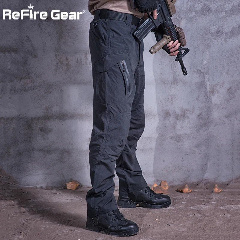 ReFire Gear Mens Quick Dry Tactical Pants Summer Lightweight Outdoor Hiking Cargo Trousers