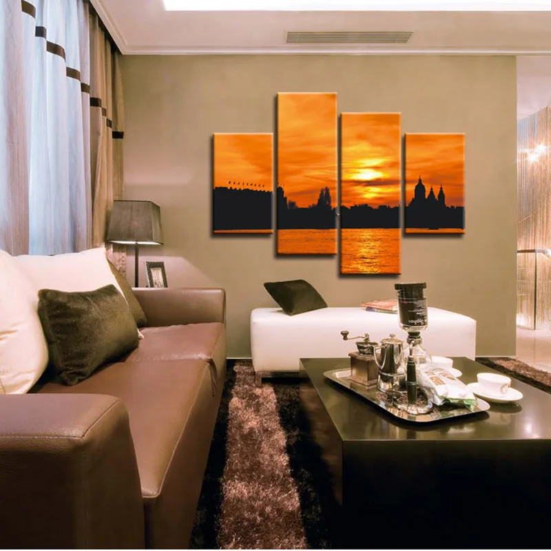 Muti panel Sunset nature scenery canvas prints picture modern wall art