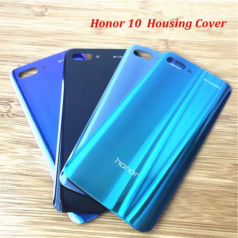 

New Original Rear Battery Door For Huawei Honor 10 Back Glass Housing Cover Case With Adhesive 3D Glossy Glass Shell Replacement