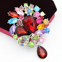 Роскошные Разноцветные кристаллы большая брошь Лидер продаж дешевые оптовые свадебные ювелирные булавки