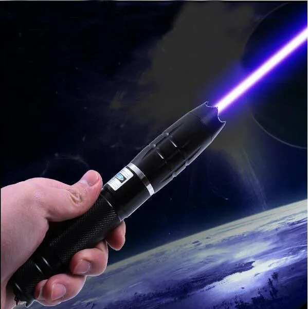 Blue Laser Pointer Torch Flashlight High Power 100000m Lazer Beam focus burning paper lit cigarette burn wood 5 Star Caps |
