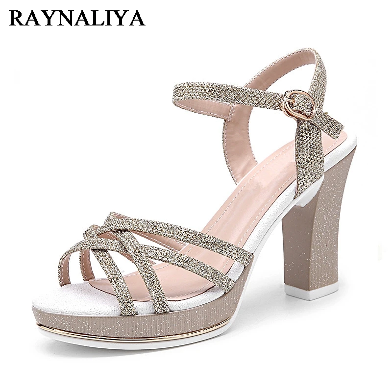 

New Black Ankle Strap Thin High Heel Women Sandal Shoes Rhinestone Shoes Sweet Open Toe Summer Sandals 2018 YG-B0123