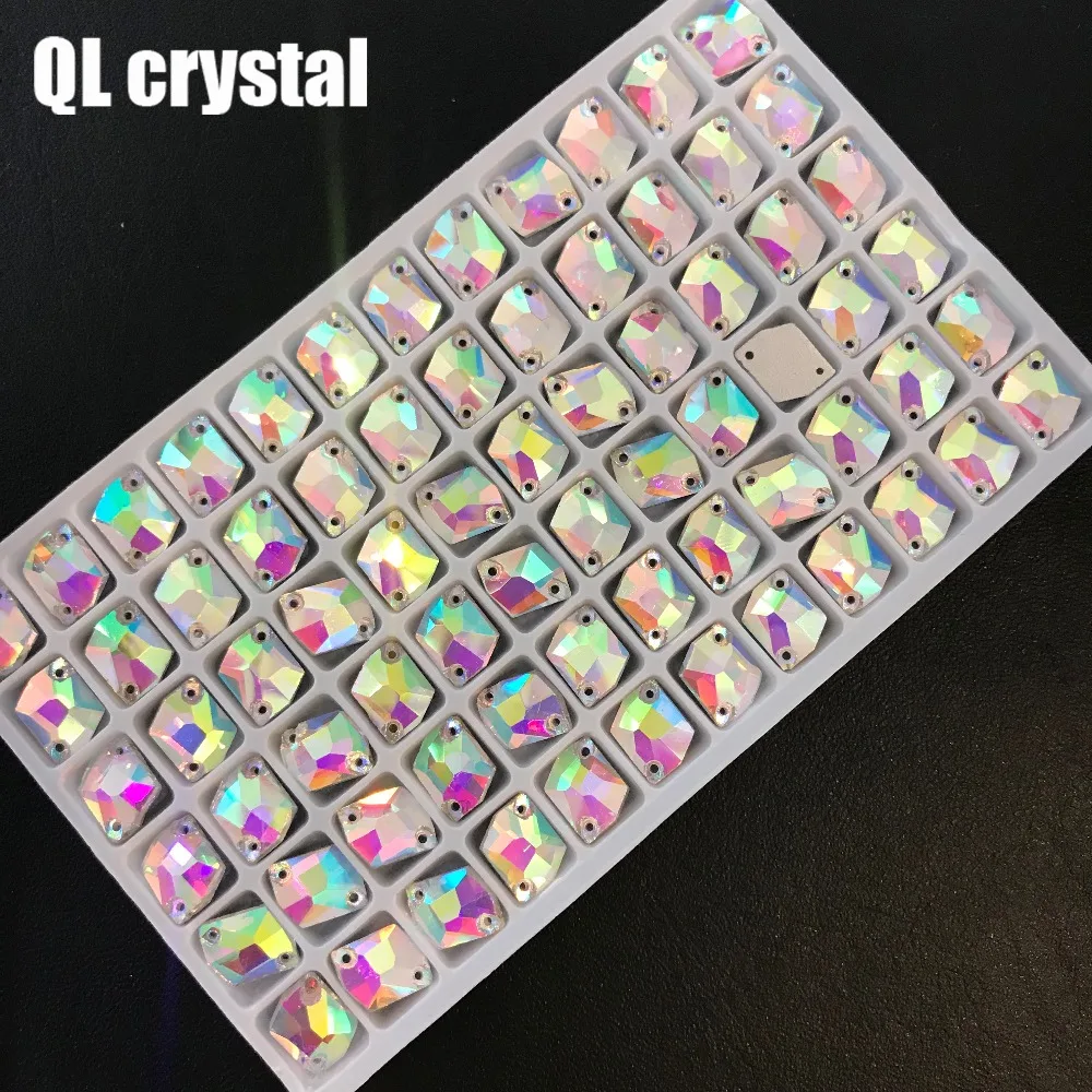 QL Crystal Clear AB, Стекло хрустальные стразы пришить Flatback платье украшения и для DIY одежду, обувь, сумки