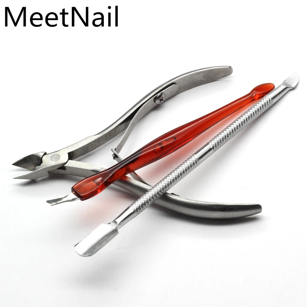 

Nail Art Set Manicure Tools Spoon Pusher Remover Cutter Clipper Trimmer 3 Pieces/ Set Nail Cuticle Nipper nail Tools