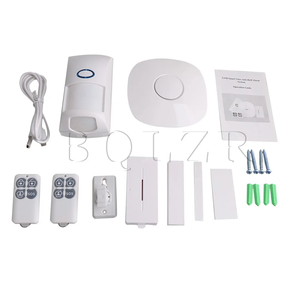 

BQLZR 433MHZ CM9-1 Wireless Smart Voice GSM GPRS Android IOS APP Home Infrared Detectors Burglar Security Alarm System Kit w/USB