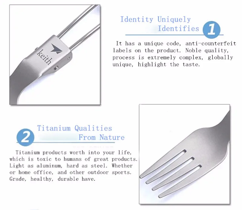 Keith Складная титановая вилка посуда портативные походные столовые приборы удобная чистая титановая вилка для окружающей среды только 13,8 г Ti5306