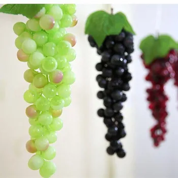 

4 Sizes 22/36/60/85 Artificial Grapes Plastic Fake Decorative Fruit Food Lifelike Home Wedding Party Garden Decor Vegetables
