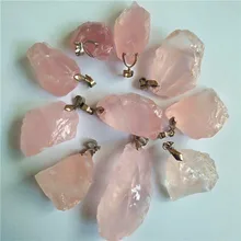 (10pcs/lot)  NATURAL rose quartz crystal point raw pendant