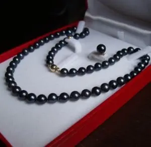 

8-9MM AKOYA TWATER PEARL NECKLACE EARRING 22" Wonderful Nobility Fine Wedding Jewelry Lucky Women's
