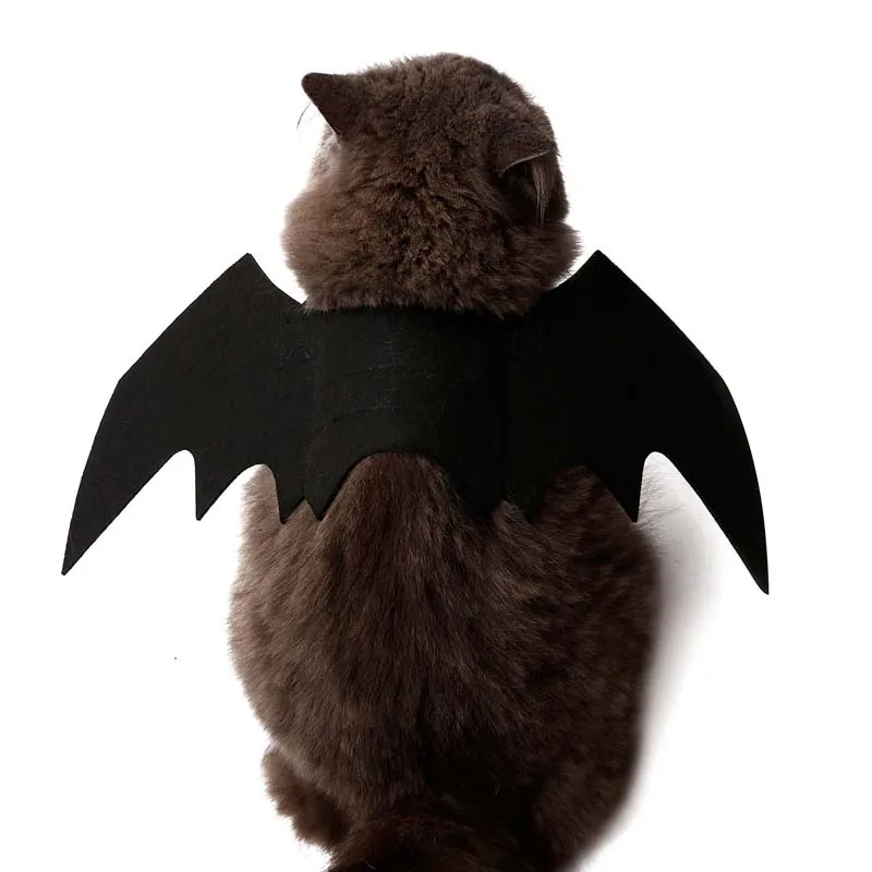 Брендовый костюм на Хэллоуин для питомца, черные крылья летучей мыши, крутой щенок, кошка, черные летучие мыши, нарядная одежда для питомца, праздничное украшение
