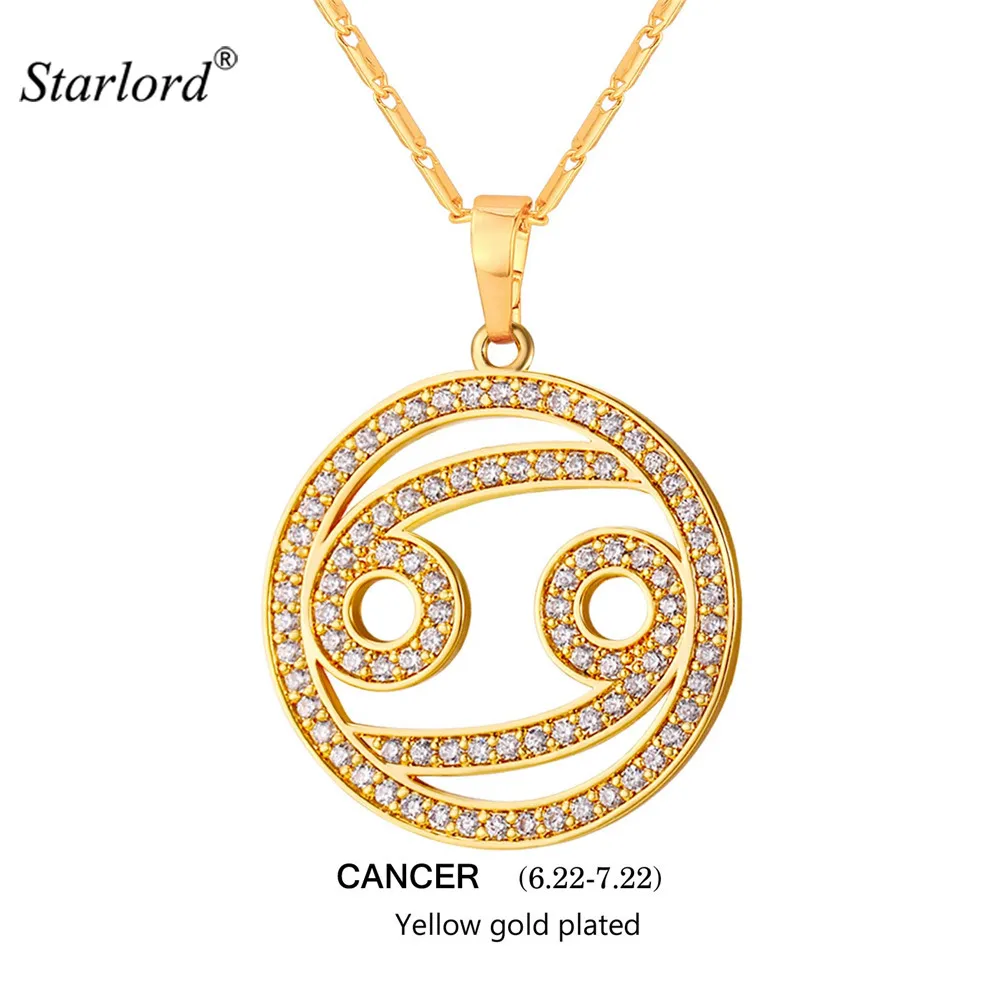 2017 Zodiac Charms CANCER Pendant Necklace Simple Design Jewelry Gift