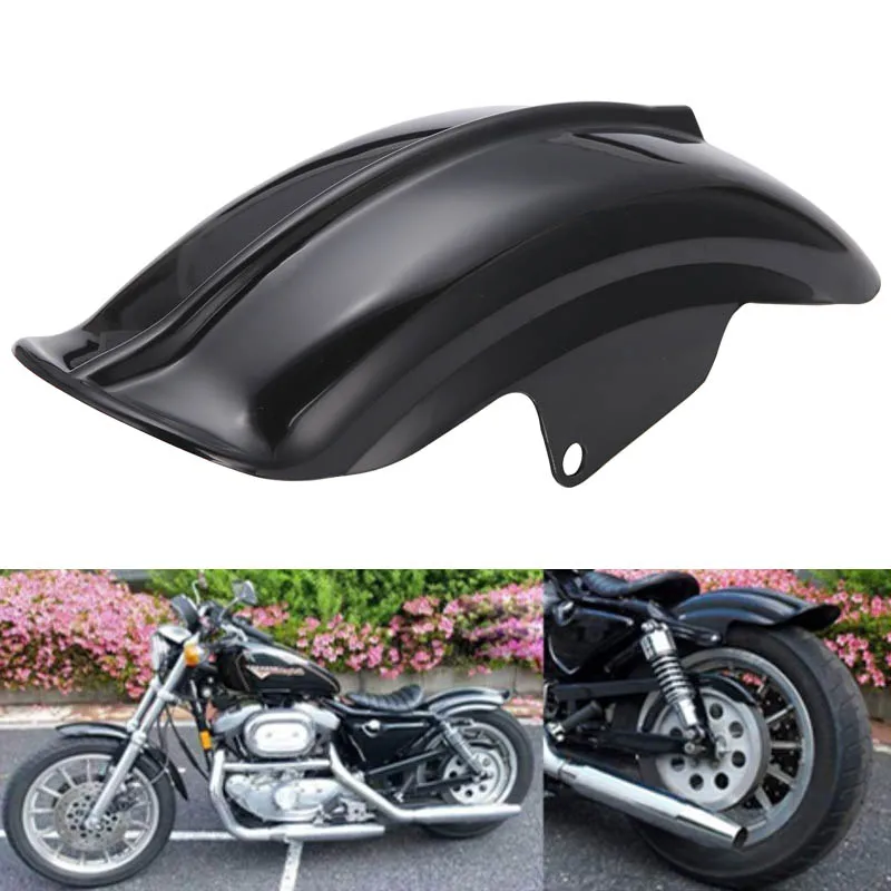 Black Plastic Motorcycle Rear Mudguard Fender For Harley Sportster Solo Bobber Chopper Cafe Racer 883 883R