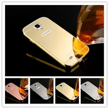 Для Samsung S4 Case Luxury Ультра тонкий Алюминиевый Металл + зеркало Батареи Задняя Крышка Телефона Чехол для Samsung Galaxy S4 i9500