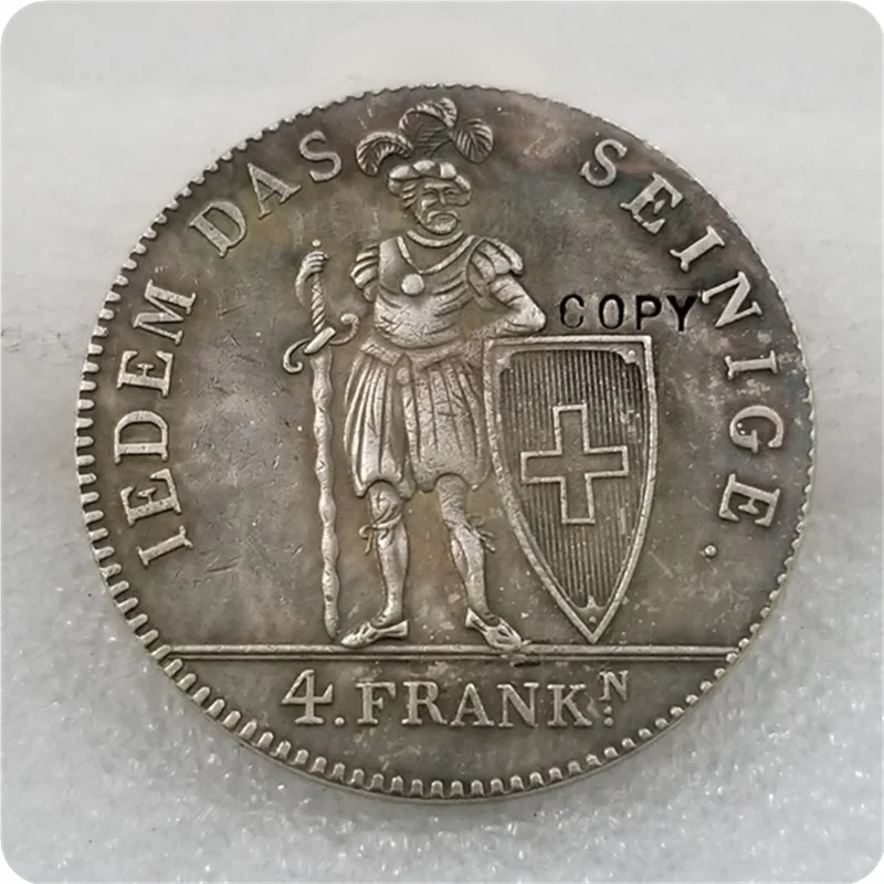 1816 V R Switzerland 4 FRANKEN Silver Coin Copy |
