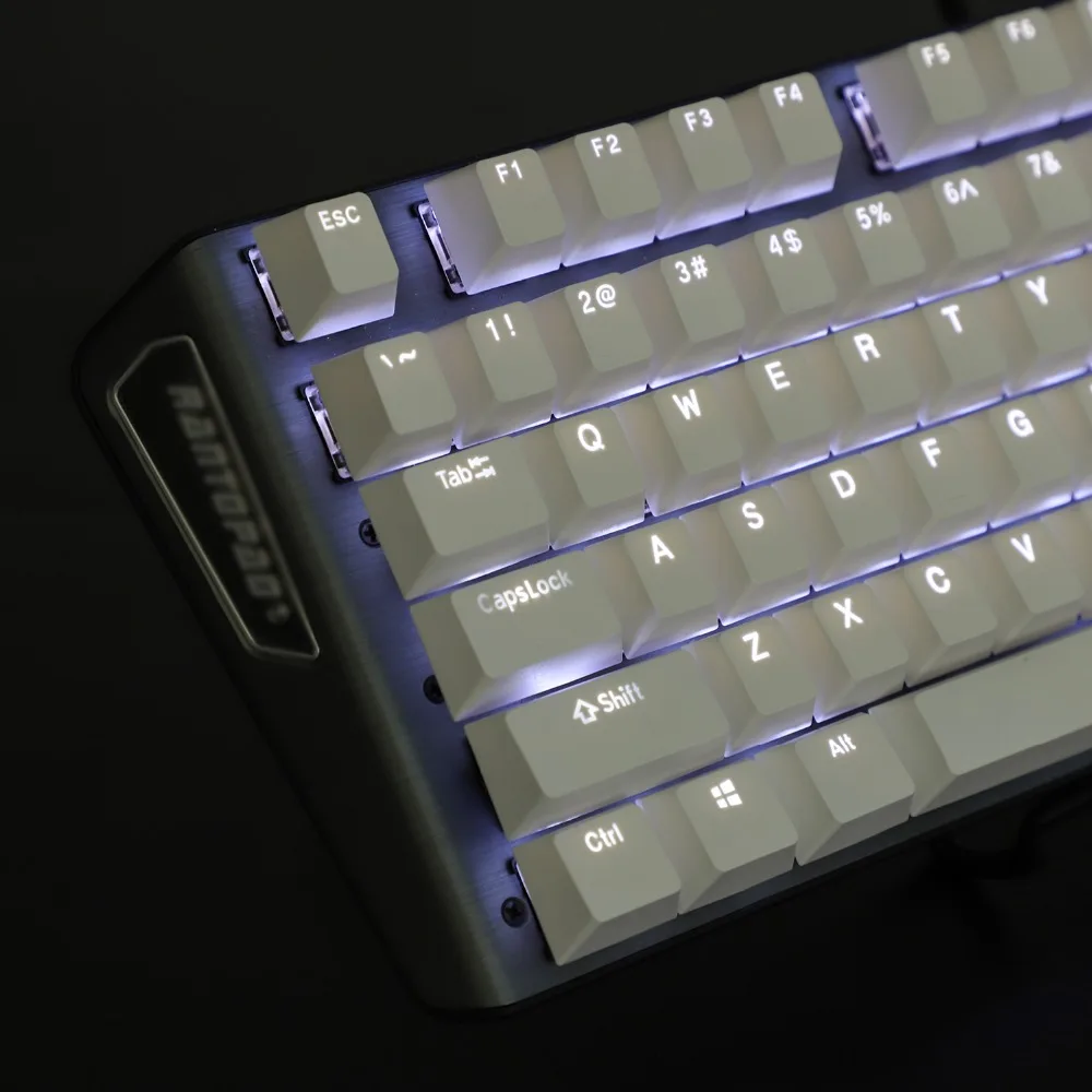 Черно белый профиль вишни PBT Double Shot 104 108 верхняя печать блестящая прозрачная