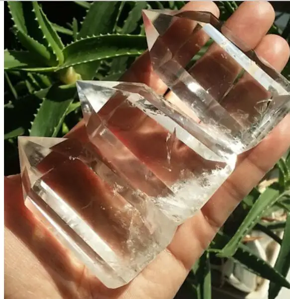 

free shipping ++3 NATURAL QUARTZ CRYSTAL WAND POINT HEALING