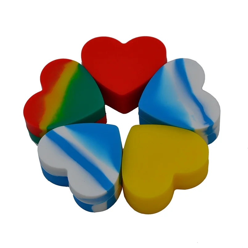 

10pcs 15ml Heart drum Bho Silicone butane Oil concentrate Container or silicone wax jar - Non Stick Slick oil Dab wax containers