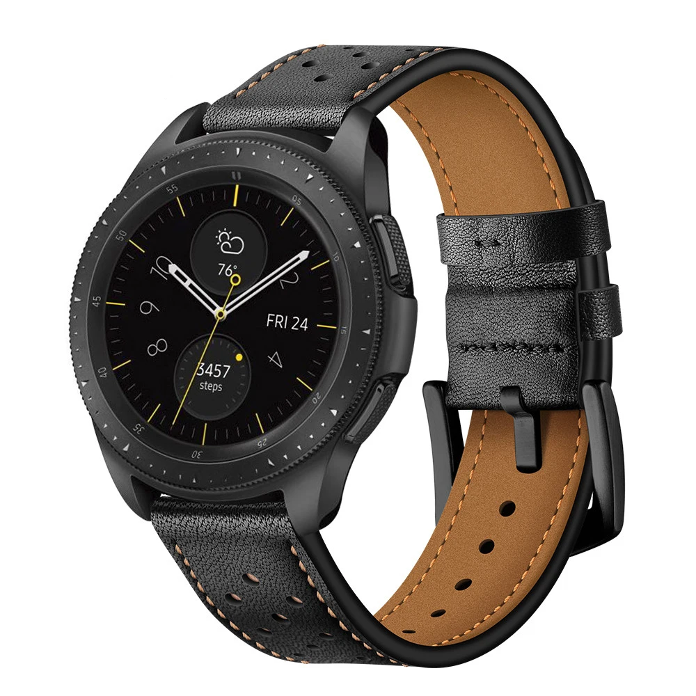20 мм 22 ширина ремешок из натуральной кожи для Samsung Galaxy Watch 42 46 Gear S3 Sport S2 Ремешок