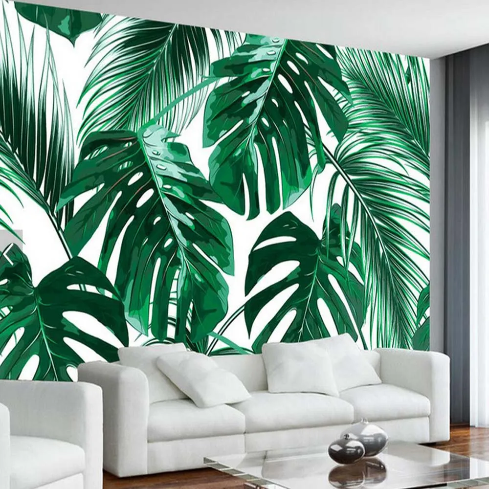 Southeast Asia Tropic Tree Banana Leaf Wallpaper Mural For Living Room
