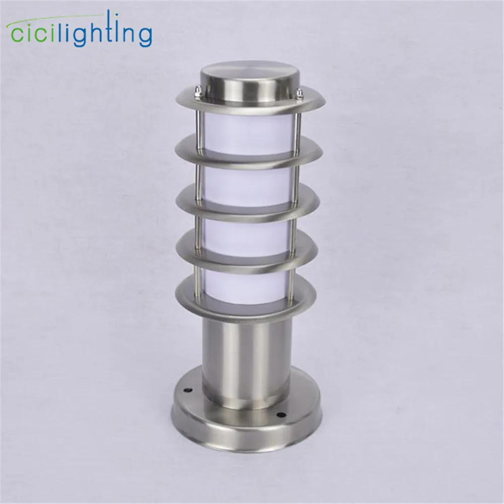 Outdoor Waterproof Path LightL30cm L45cm Stainless Steel + White Acrylic Shade Outdoor Post LampRust-proof E27 Pillar Lighting