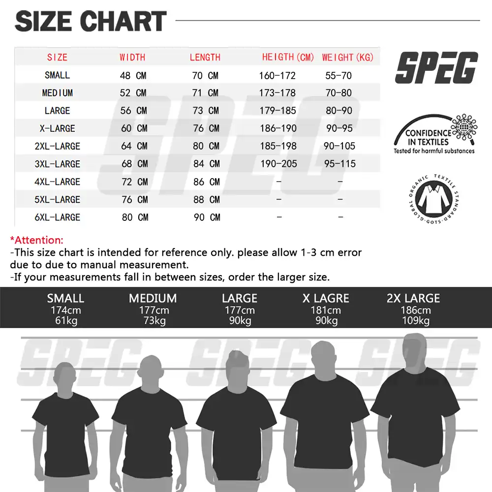 Youth Medium Size Chart T Shirt