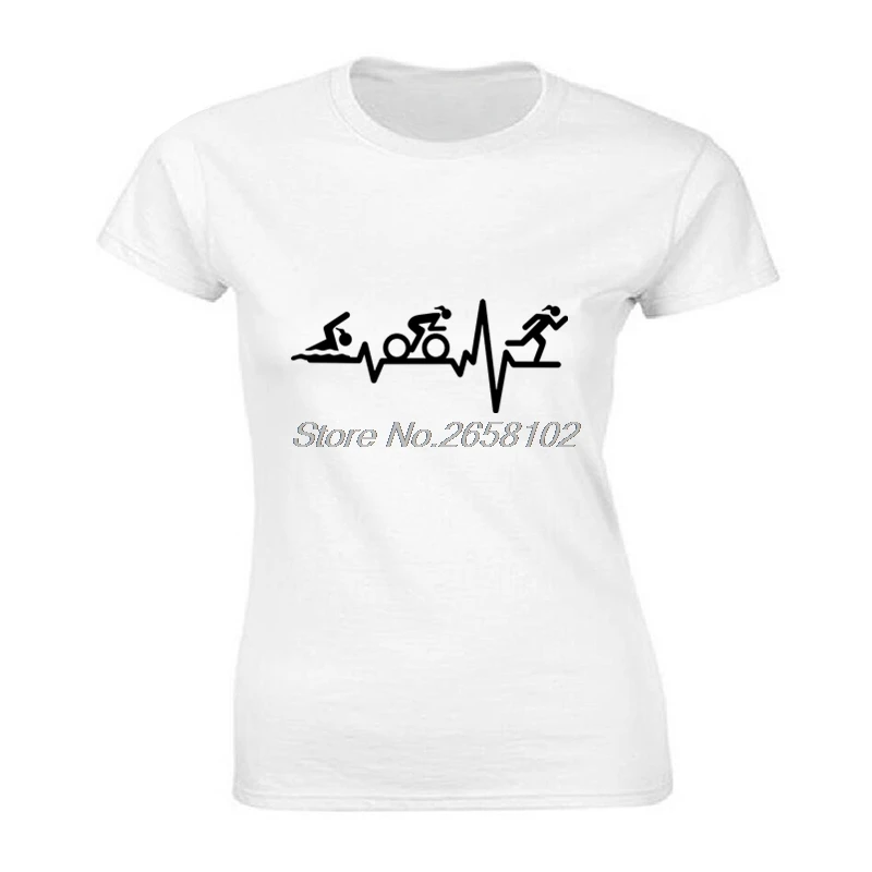 Летняя новая футболка с принтом триатлона для плавания женская хлопковая футболка с коротким рукавом хип-футболка хип-хоп Harajuku уличная фитнес