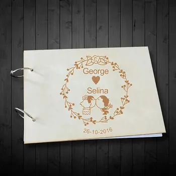 

Rustic Wooden Wedding Guest Book,Customized Guest Book For Wedding Alternative Photo Album,Bride and Groom Wedding Guestbooks